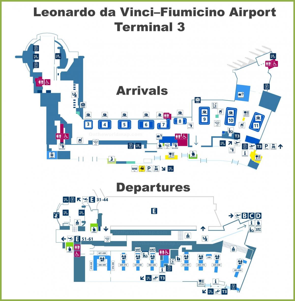 fco Flughafen map terminal 3