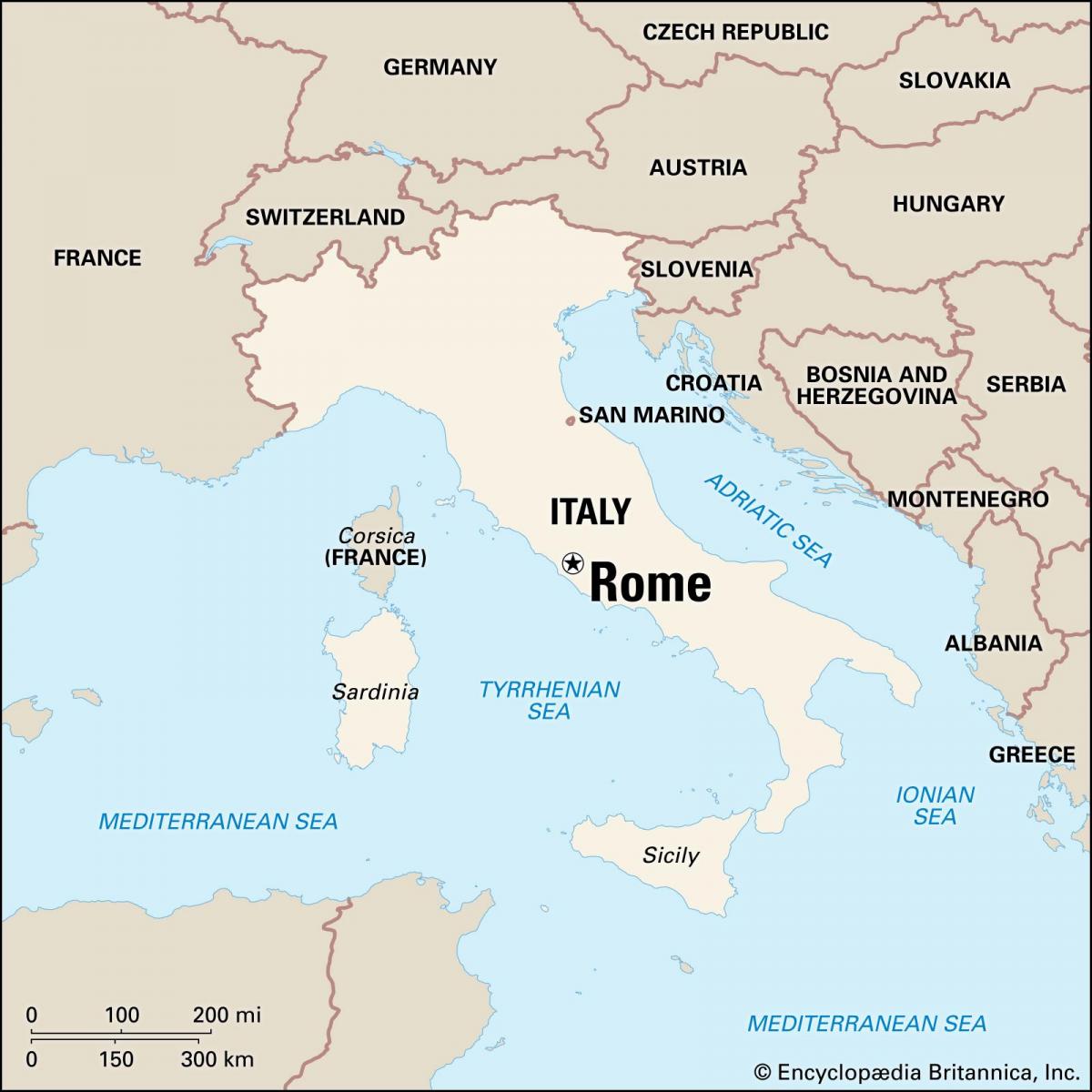 politische Karte von Rom