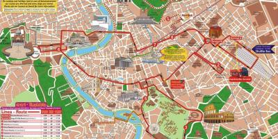 Rom hop-on-hop-off-bus-Karte - Rom hop-on-hop-off sightseeing-tour map