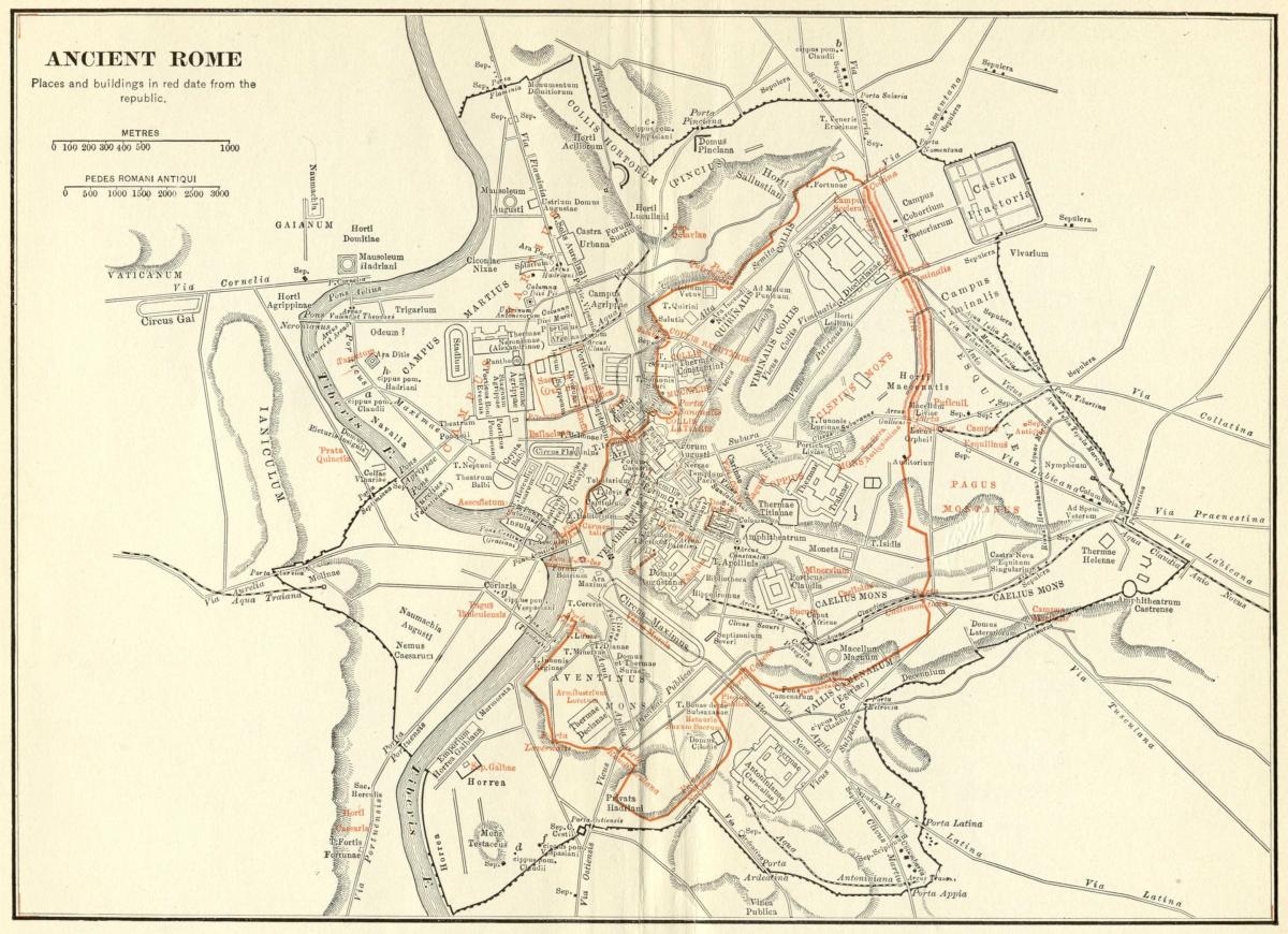 Karte des antiken Rom Straße 