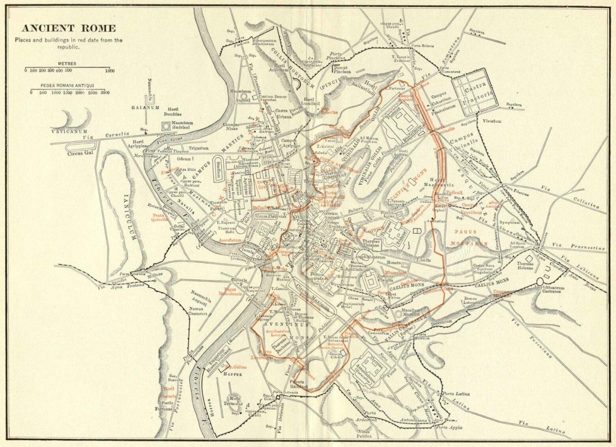 vintage Karte von Rom