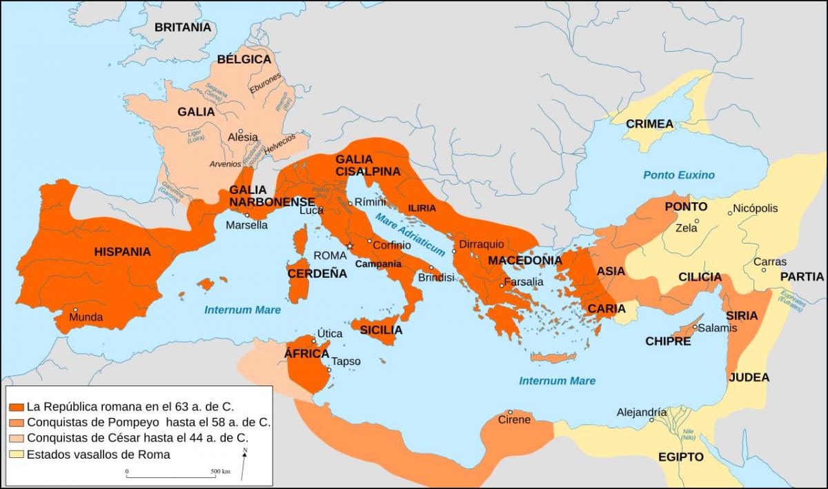 das Antike Rom Karte beschriftet