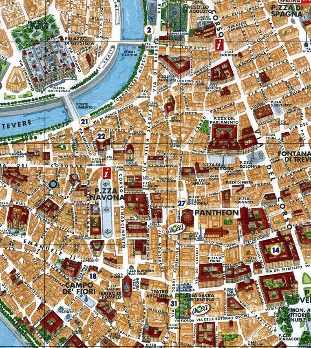 Karte von Rom, piazza navona
