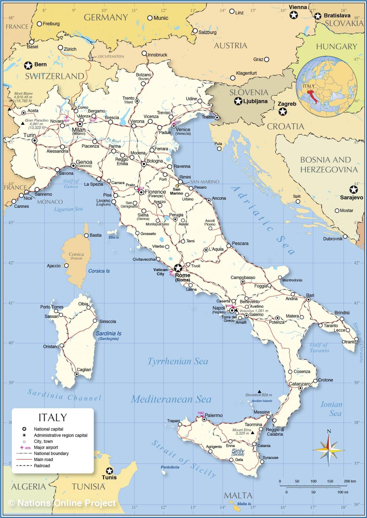 Rom und Italien-map