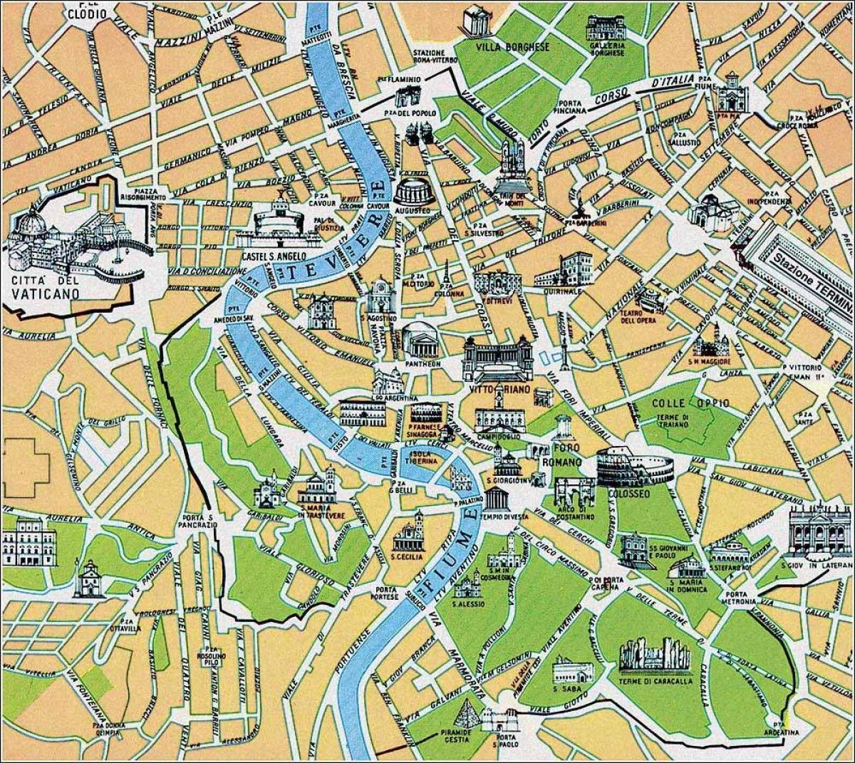 Rom old city map - Stadtplan von Rom Altstadt (Lazio - Italien)