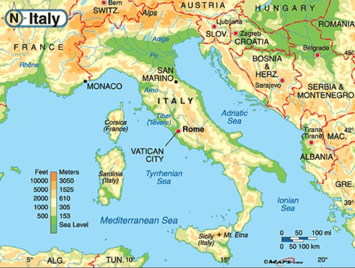 Karte von Rom Geographie