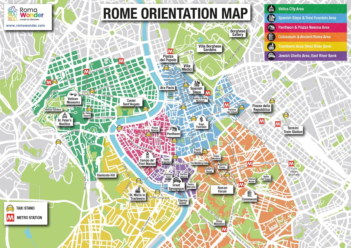 Karte von Rom Sehenswürdigkeiten