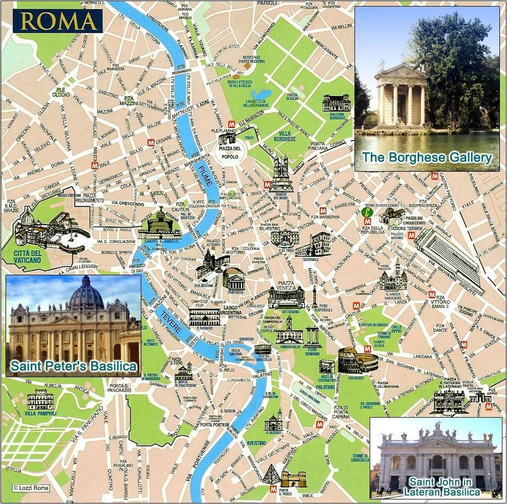 Karte von Rom Sehenswürdigkeiten