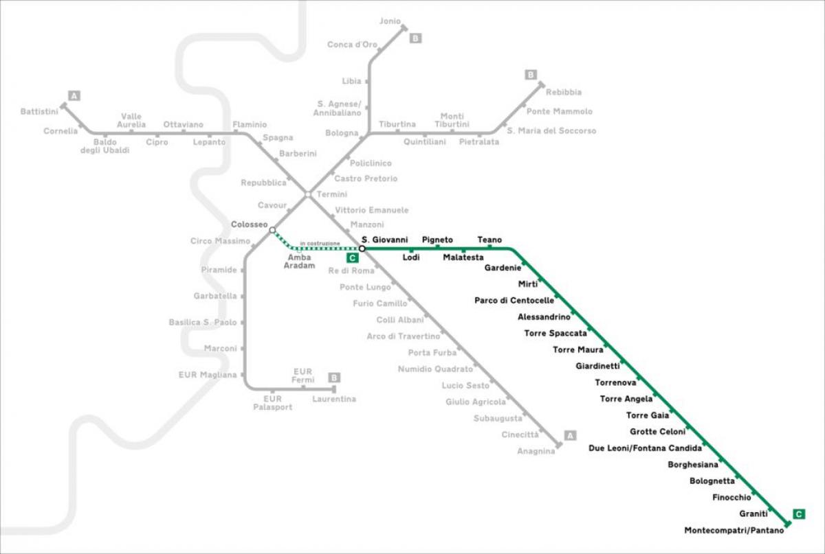 Landkarte von Rom-U-Bahn-Linie c