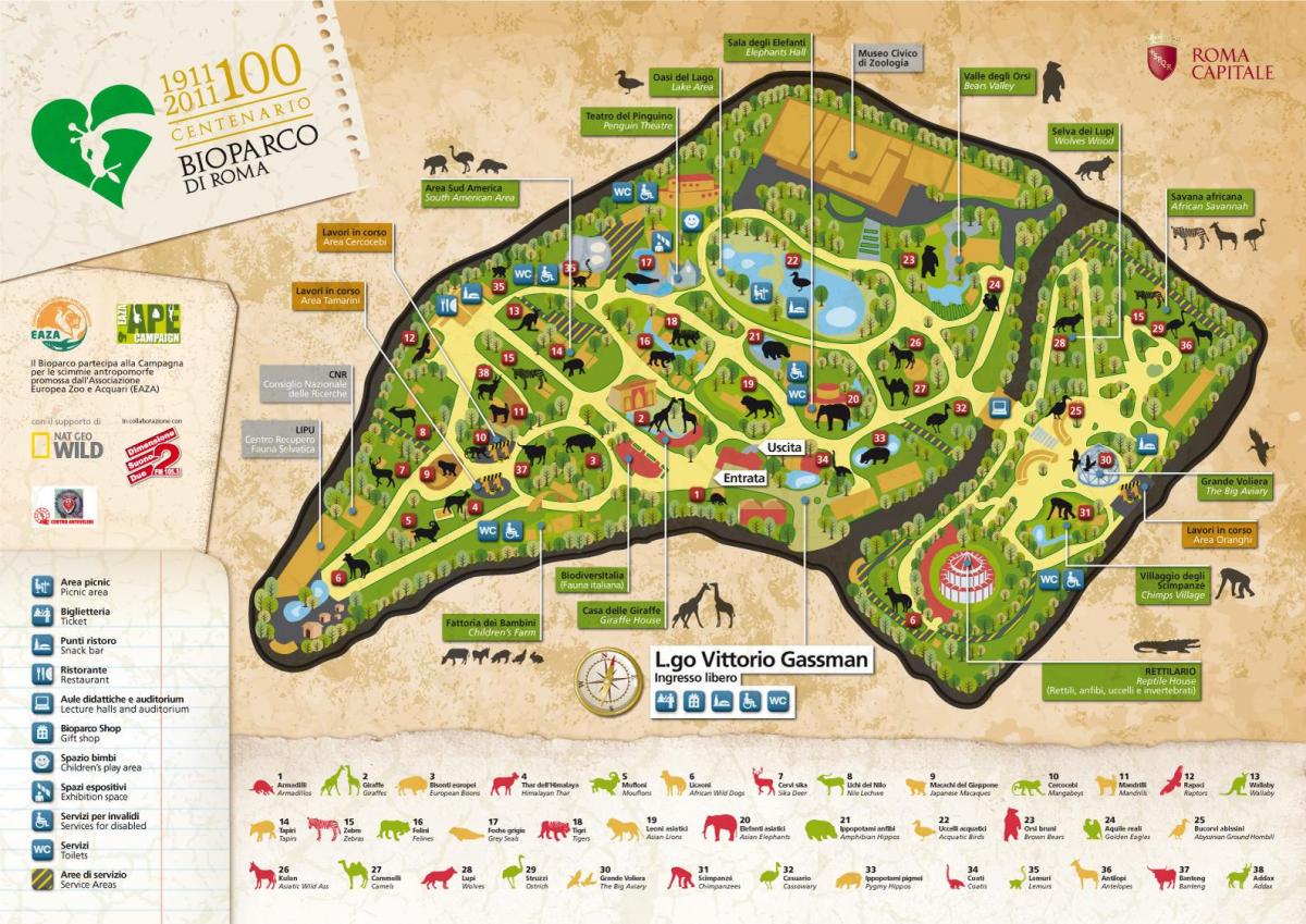 Karte von Rom zoo 