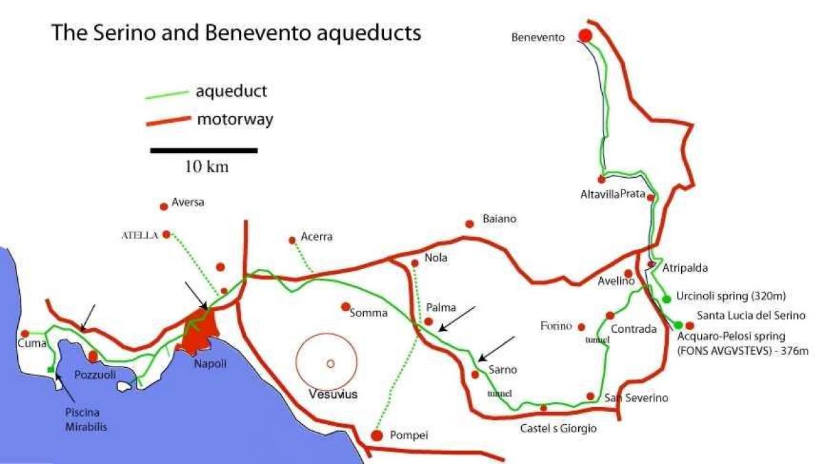 Karte von römischen Aquädukte 