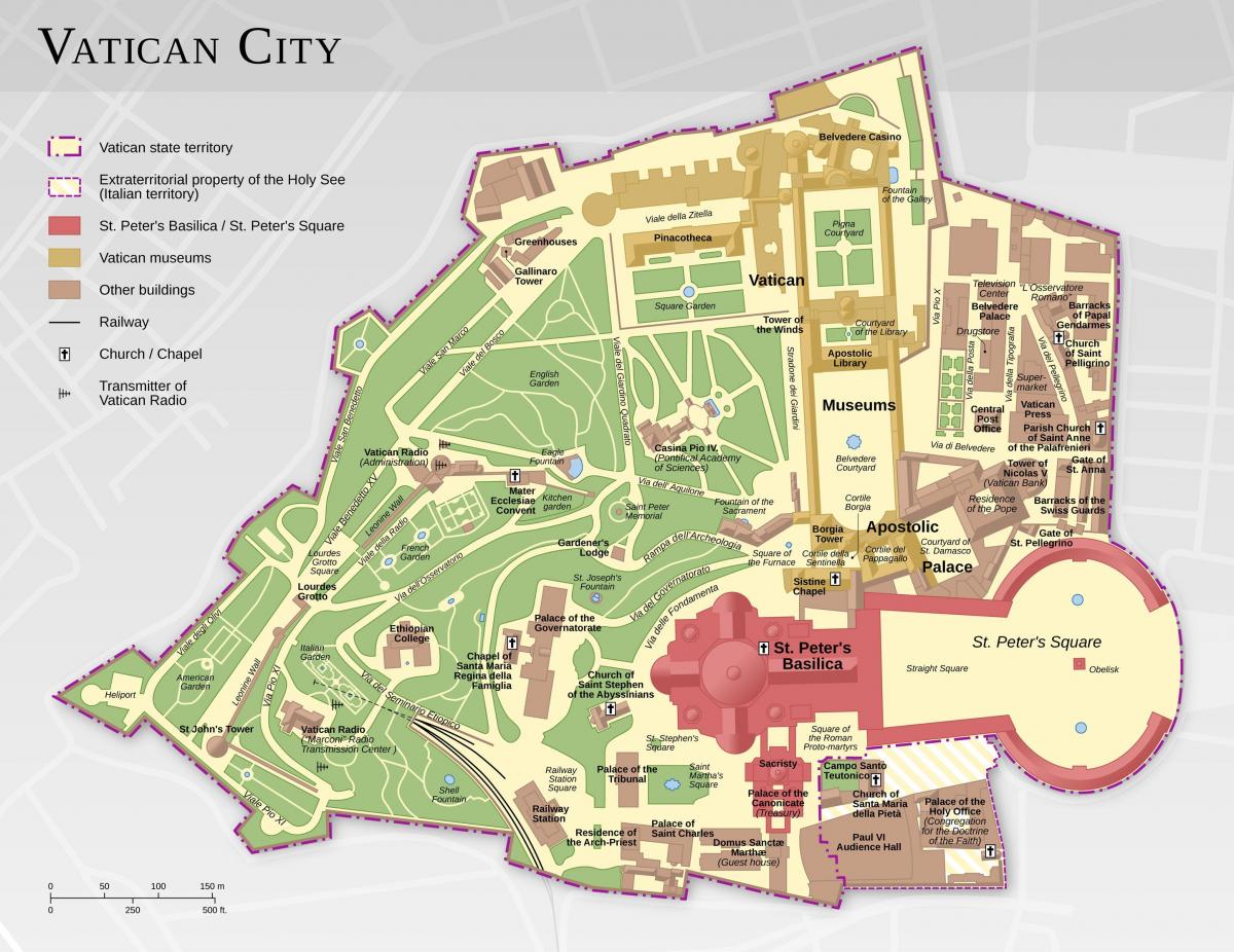 Vatikanstadt, touristische Karte