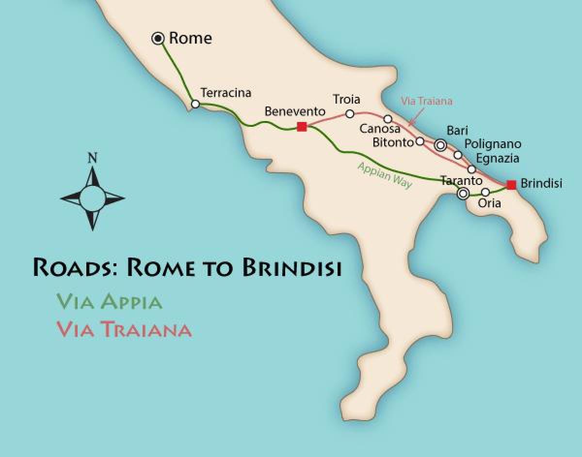 Via Appia Italien-map