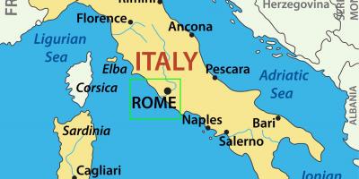 Karte von Italien zeigt Rom