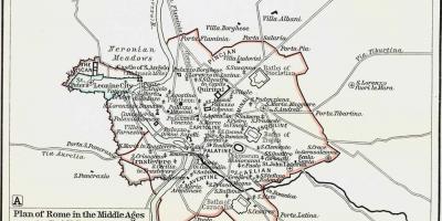 Karte des mittelalterlichen Rom