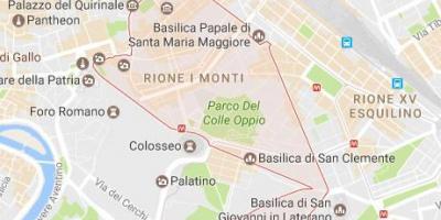 Karte der monti-Rom