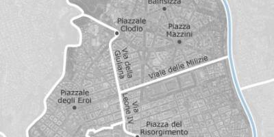 Karte von prati Rom