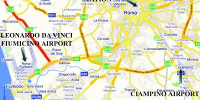 Karte von Rom zeigen, Flughäfen