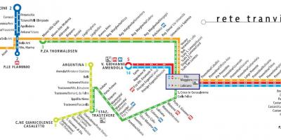 Karte von Rom tram 19 